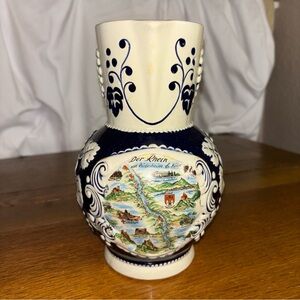 Vintage German Salt Glazed Stoneware Wine Jug/Pitcher- Der Rhein
